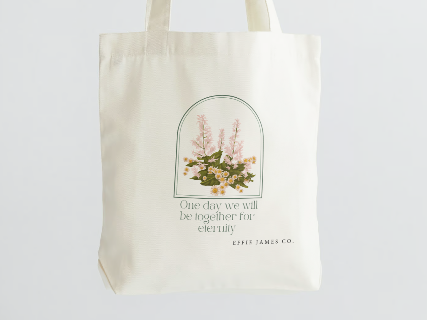 "One Day We Will Be Together for Eternity" Daisy Tote Bag