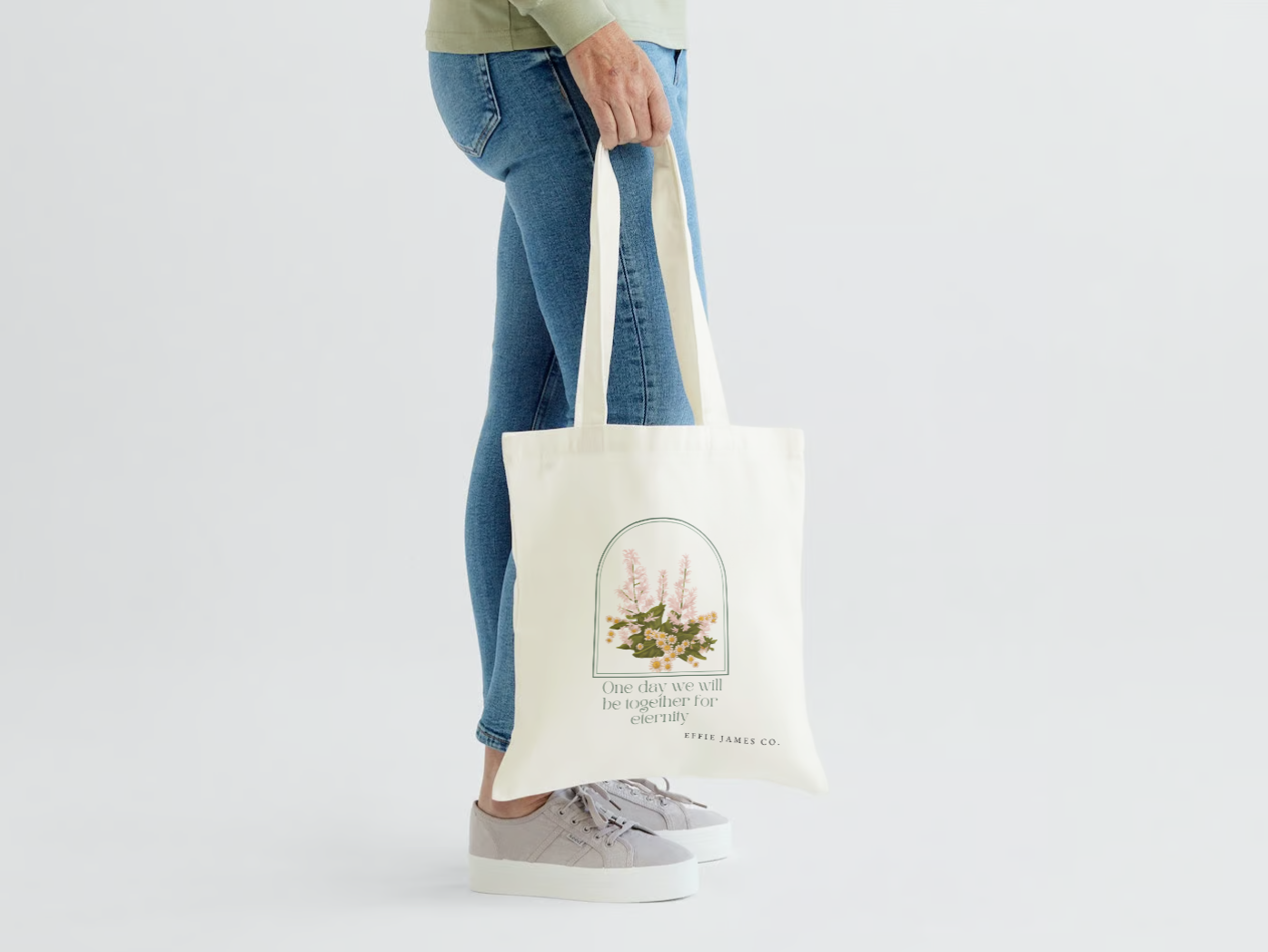 "One Day We Will Be Together for Eternity" Daisy Tote Bag