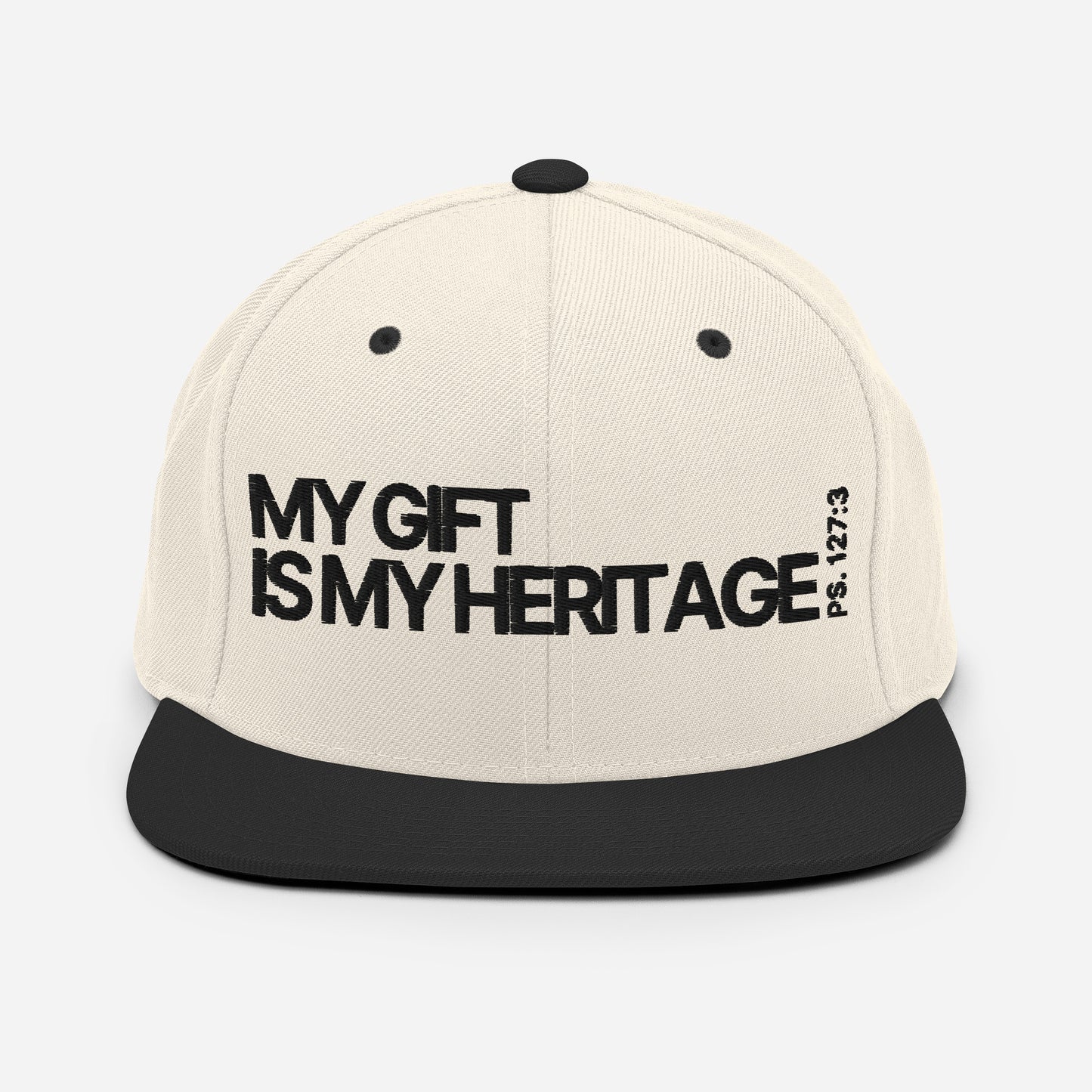 Heritage from the Lord - Snapback Hat in Bone and Ebony (Single)