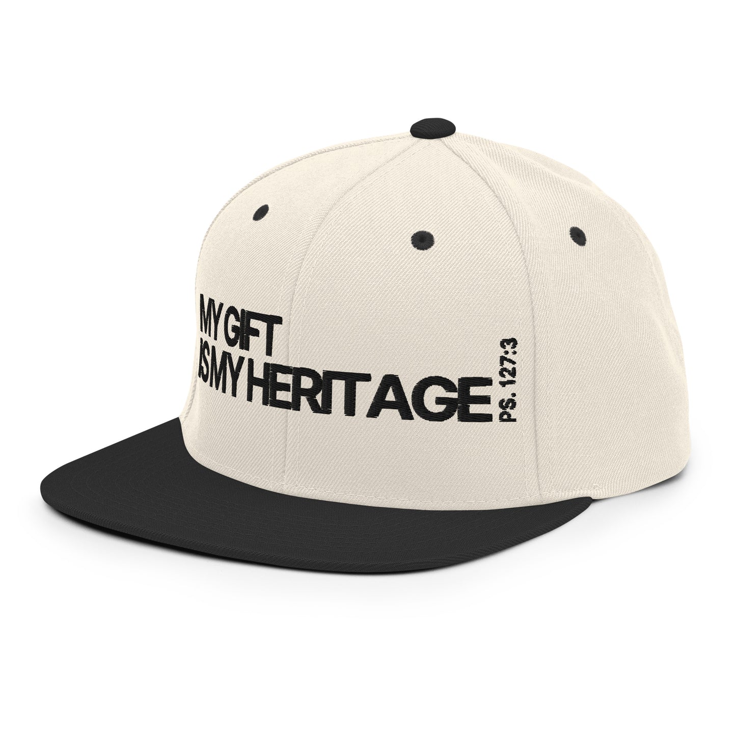 Heritage from the Lord - Snapback Hat in Bone and Ebony (Single)