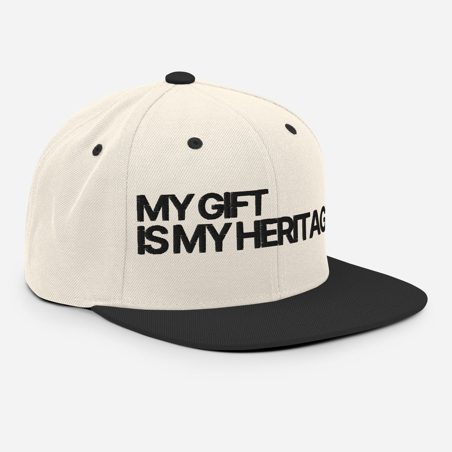Heritage from the Lord - Snapback Hat in Bone and Ebony (Single)