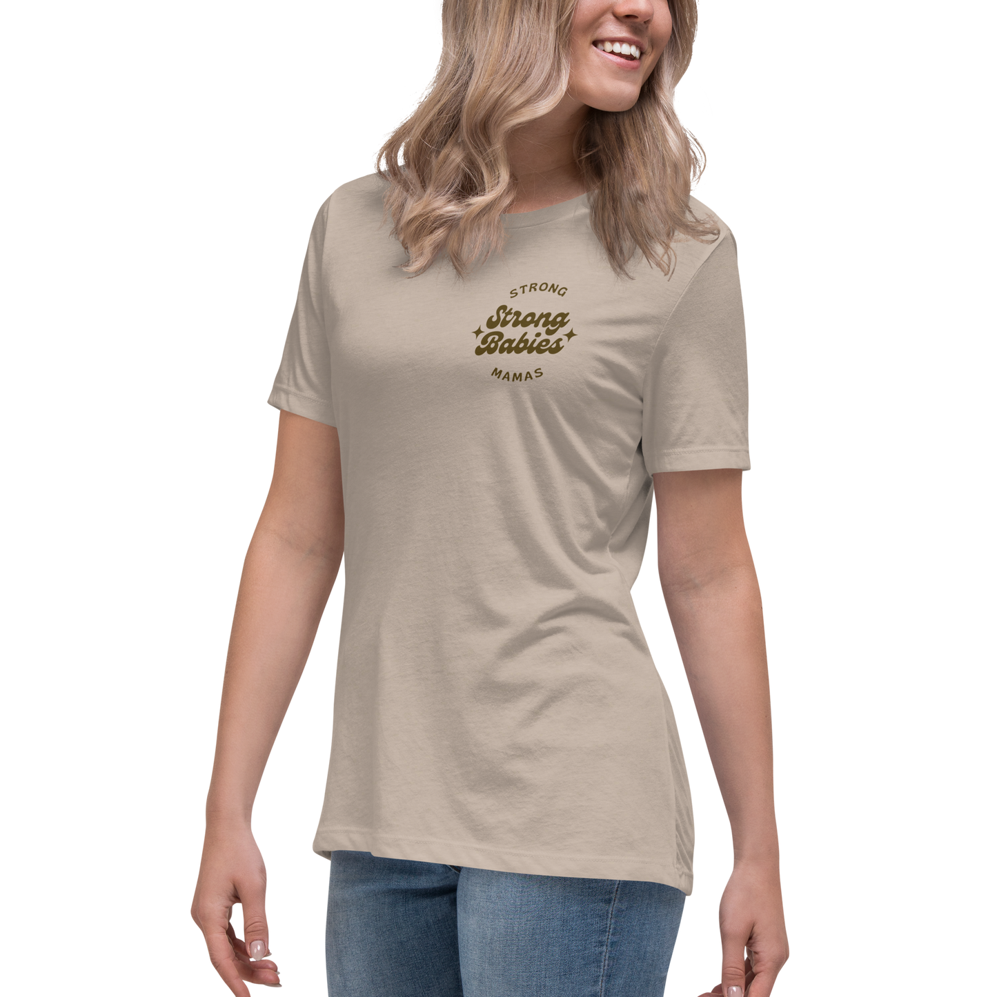 Strong Mama Strong Babies - Women's Relaxed Shirt in Ecru/Stone/Ivory