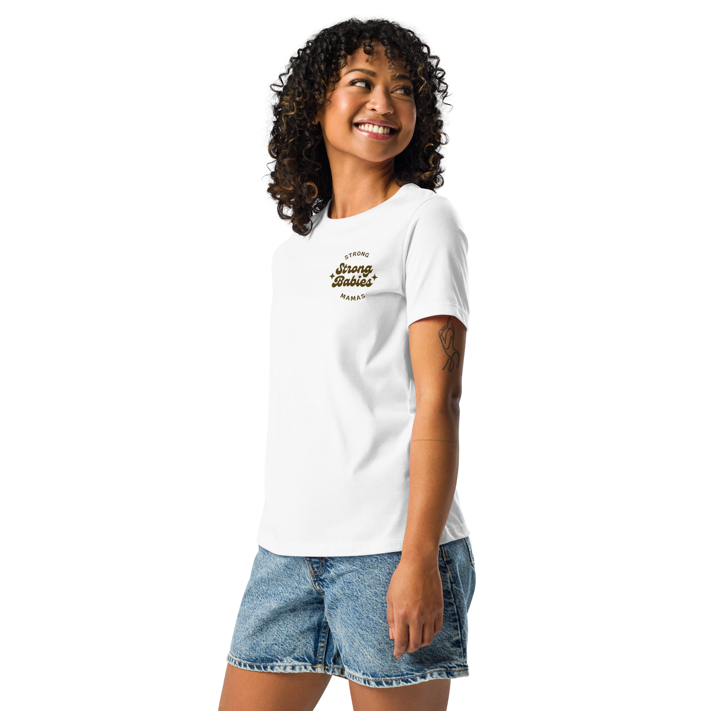 Strong Mama Strong Babies - Women's Relaxed Shirt in Ecru/Stone/Ivory